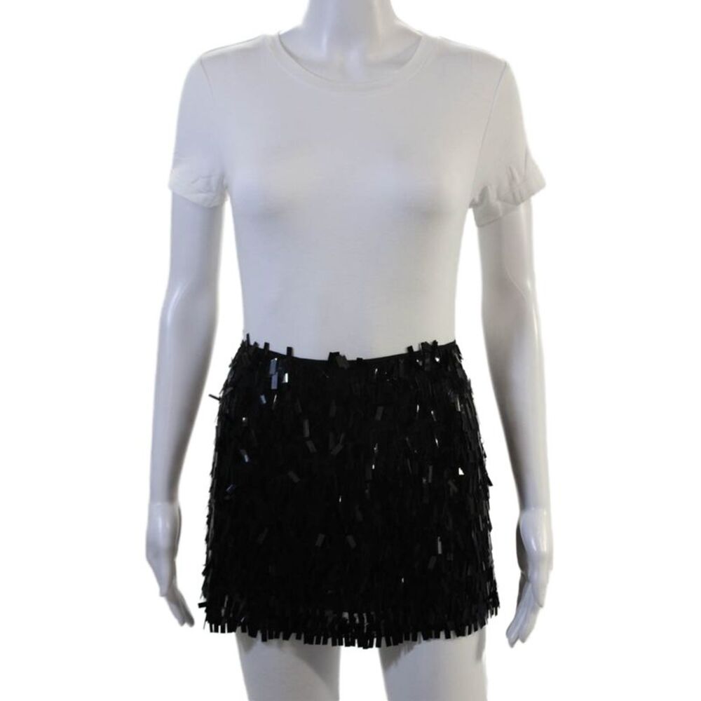 BCBGMAXAZRIA Womens Black Silk Mini Skirt Size 2